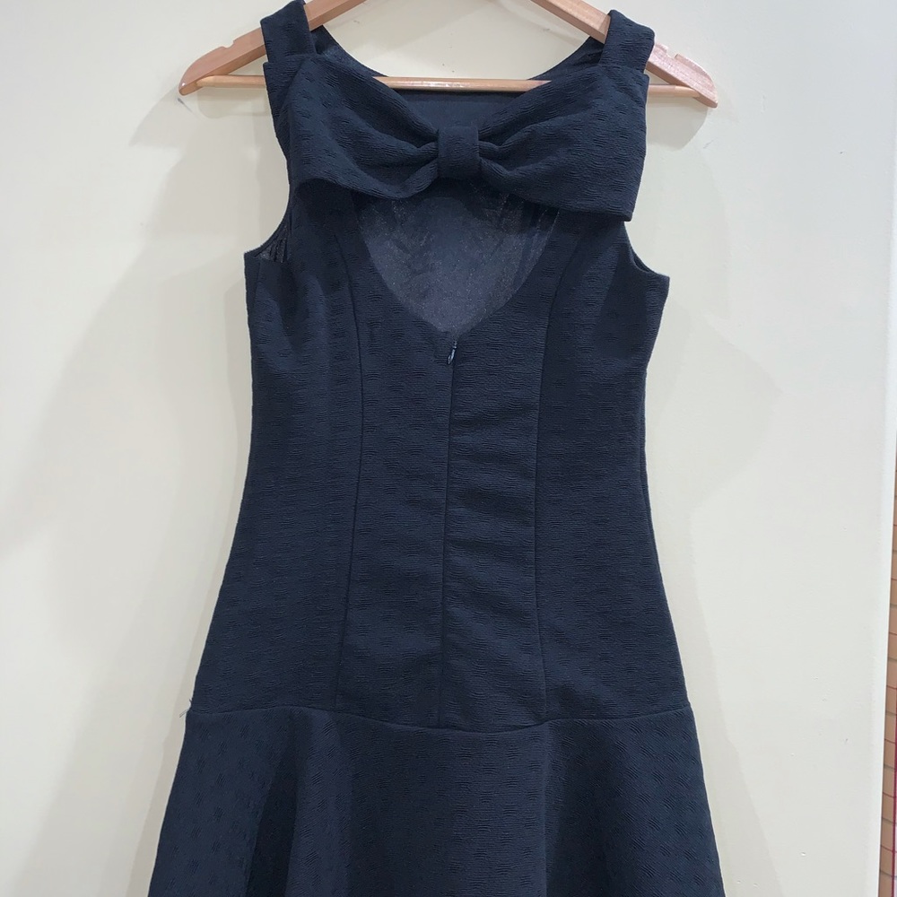Black mini dress with bow